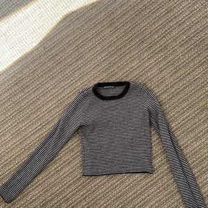 Stripped Cropped Brandy Melville Long-Sleeve